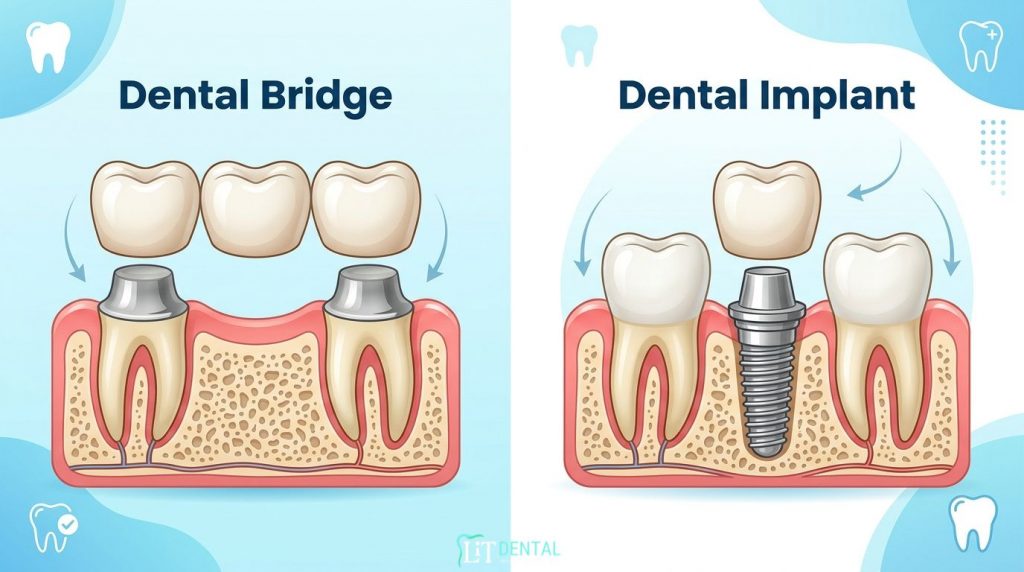 Dental Bridges vs Implants